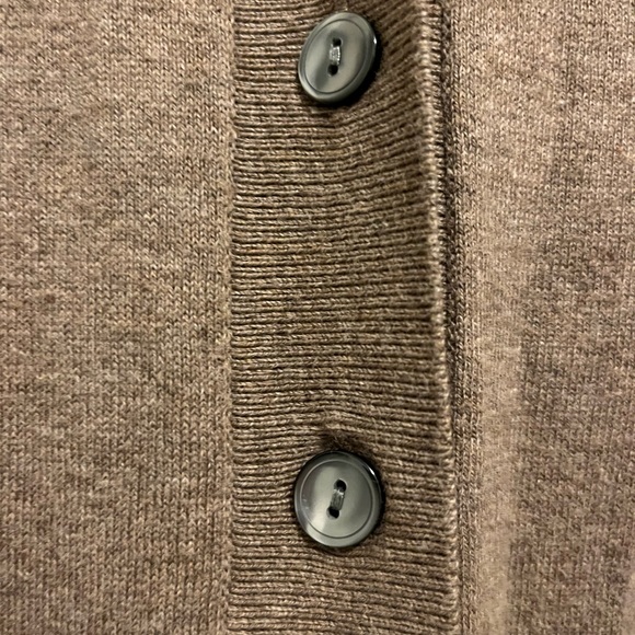 Eddie Bauer Women’s M Cotton Cashmere Tan Button Front Long Cardigan, Pockets - Picture 4 of 8
